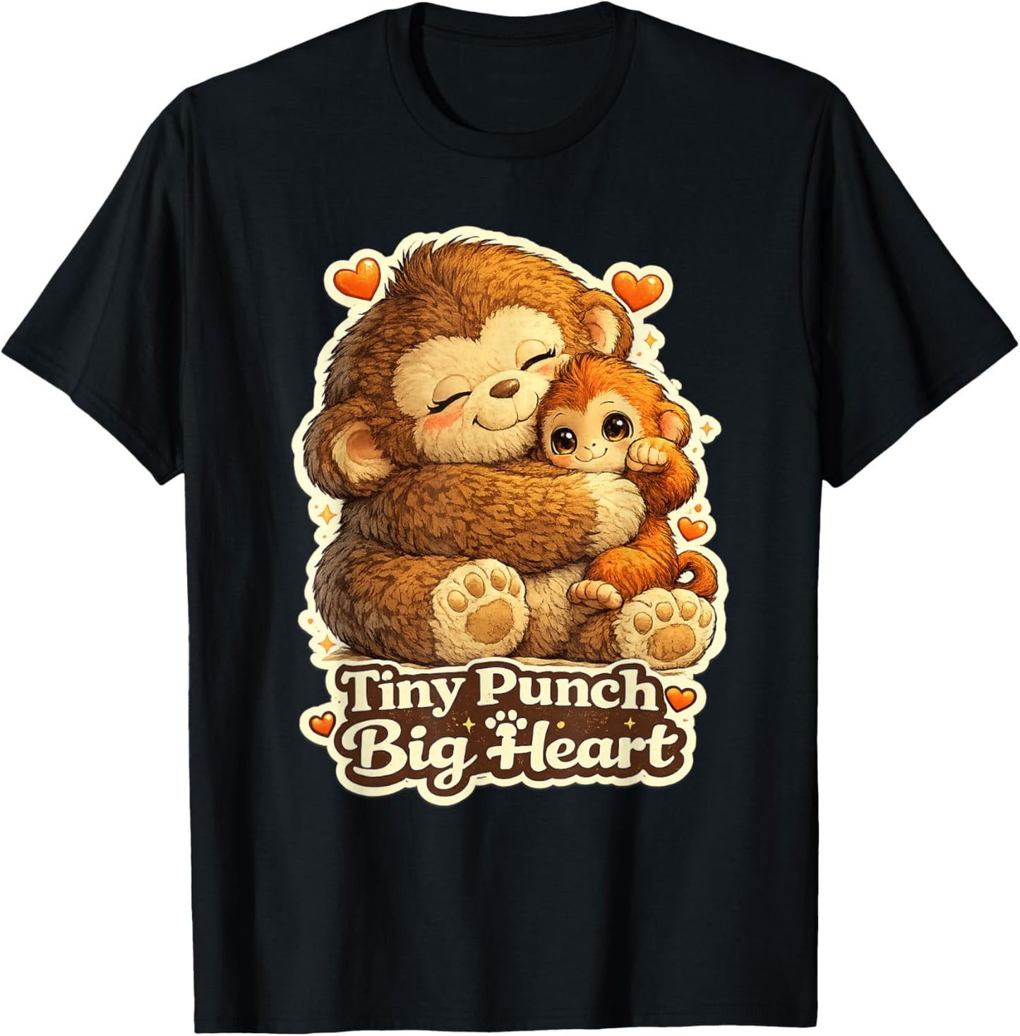 Cute But Punchy Monkey T-Shirt - T-Shirt | Black