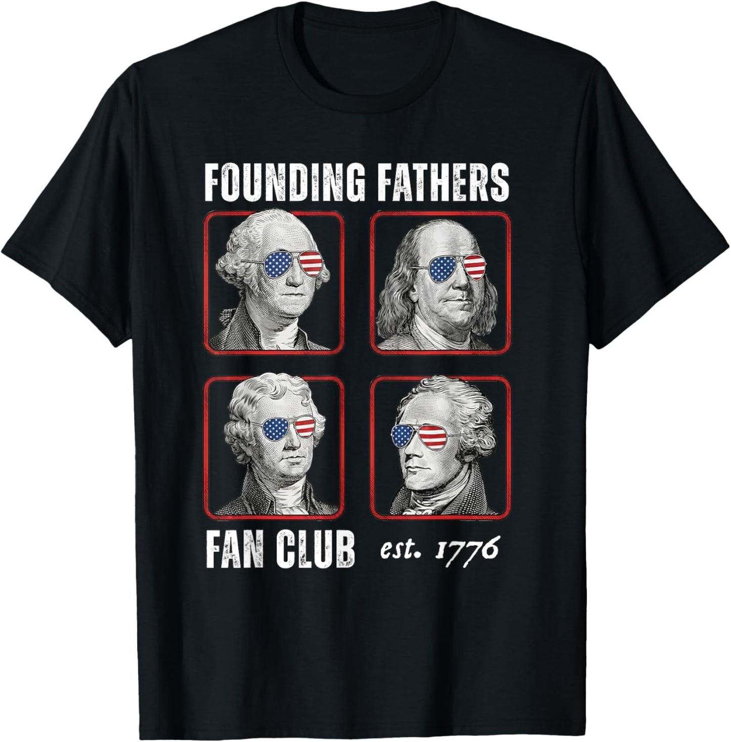 Founding Fathers Fan Club Funny History Teacher T-Shirt - T-Shirt | Black