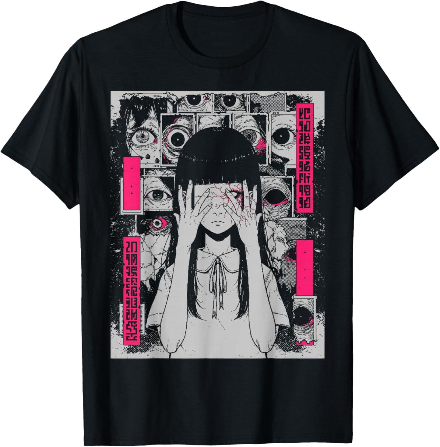Horror Anime Manga | Japan Japanese Creepy Kawaii Goth T-Shirt - T-Shirt | Black