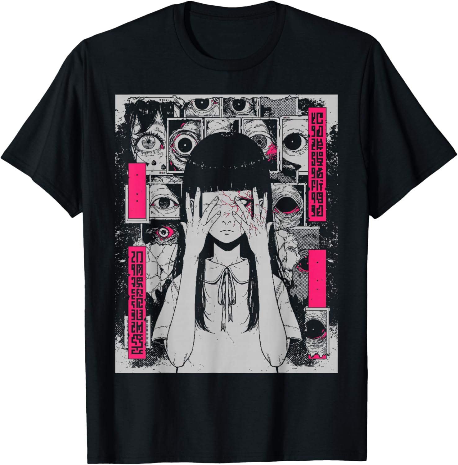 Horror Anime Manga | Japan Japanese Creepy Kawaii Goth T-Shirt - T-Shirt | Black