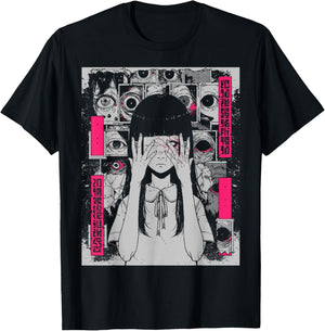 Horror Anime Manga | Japan Japanese Creepy Kawaii Goth T-Shirt - T-Shirt | Black