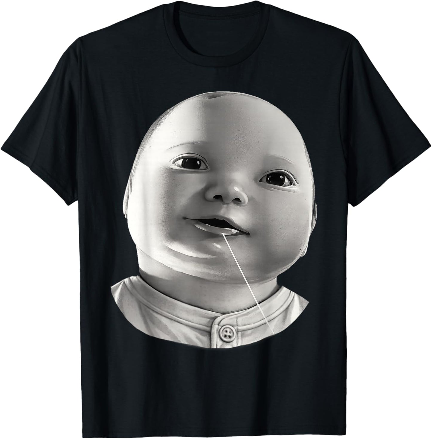 Funny AI Baby Holding Laugh Meme Viral Trend T-Shirt - T-Shirt | Black