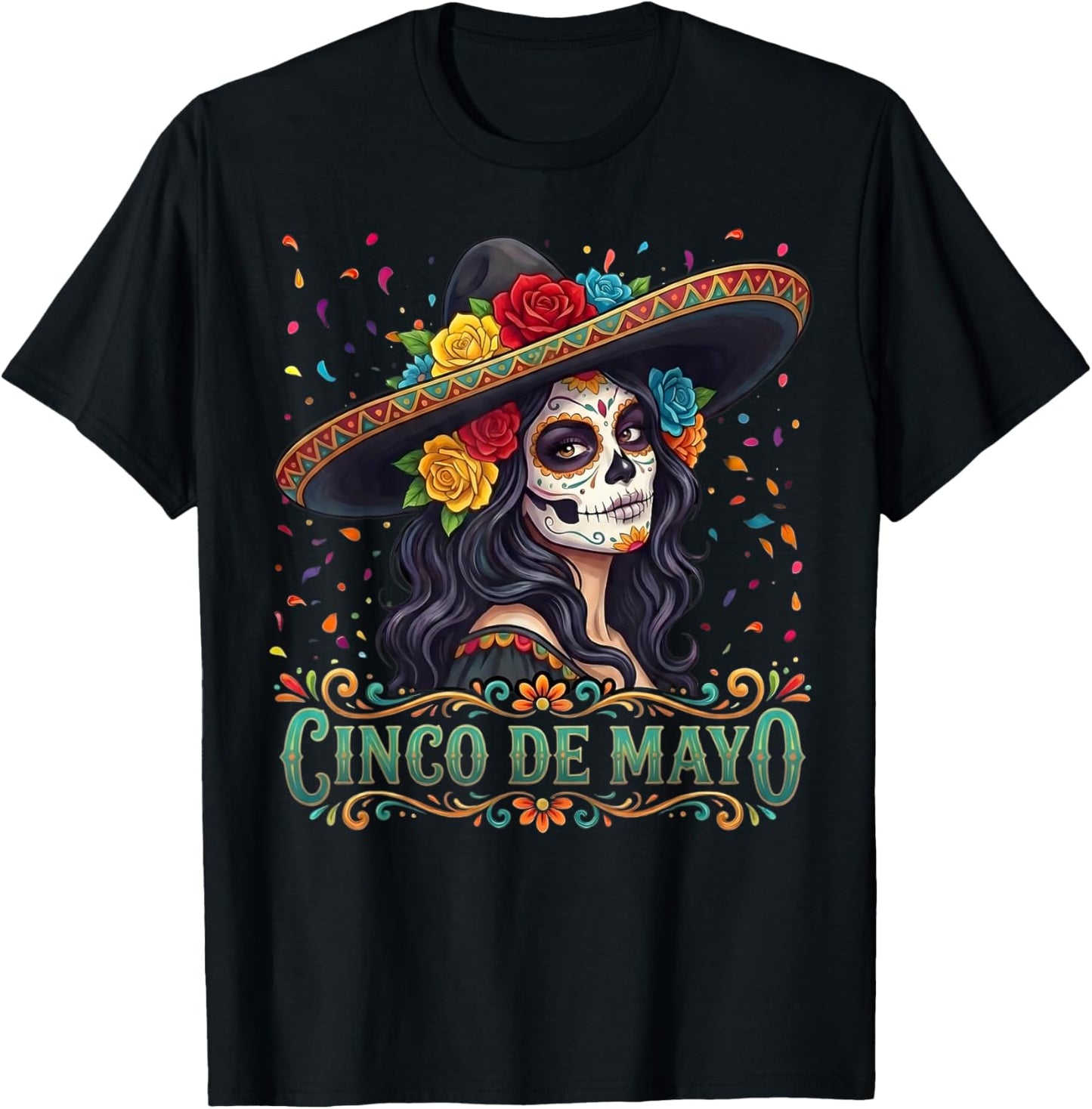 Cinco De Mayo 2026 Mexican Fiesta 5 De Mayo Girls Women T-Shirt - T-Shirt | Black