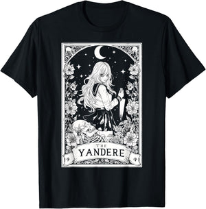 The Yandere Anime Manga Japanese Girl Tarot Card Witchy Moon T-Shirt - T-Shirt | Black