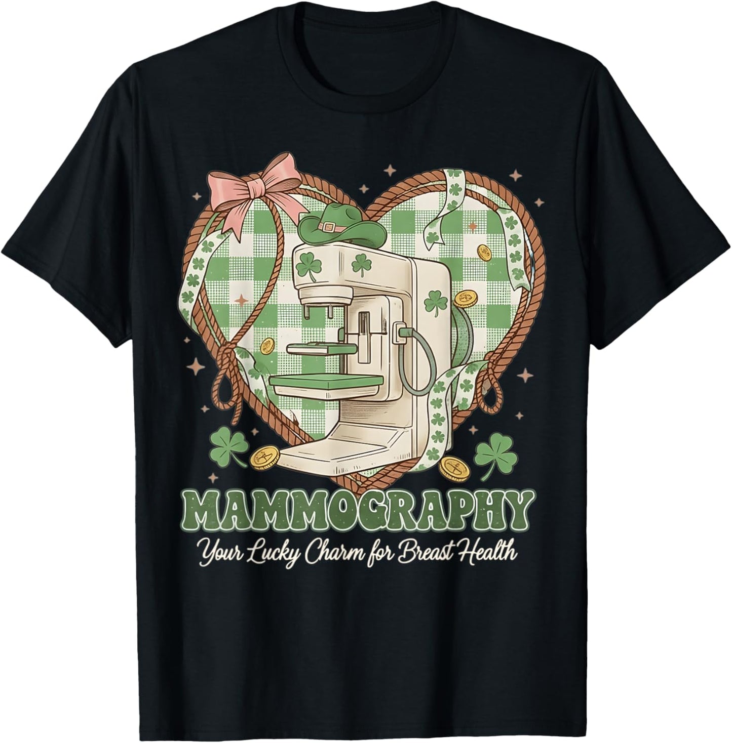 St Patricks Day Funny Mammographer Breast Imaging Squad T-Shirt - T-Shirt | Black
