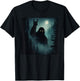 Rock On Bigfoot Sasquatch Cryptid Night Forest T-Shirt - T-Shirt | Black