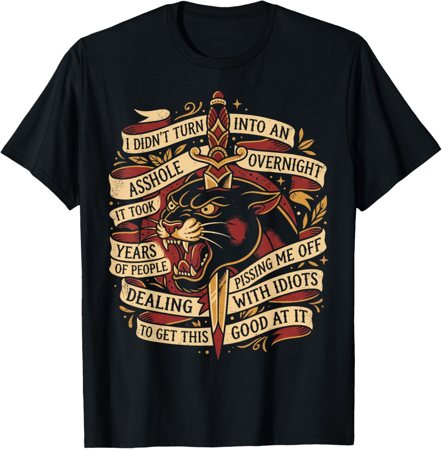 Grumpy I Didn't Turn Into an Asshole Overnight Retro T-Shirt - T-Shirt | Black