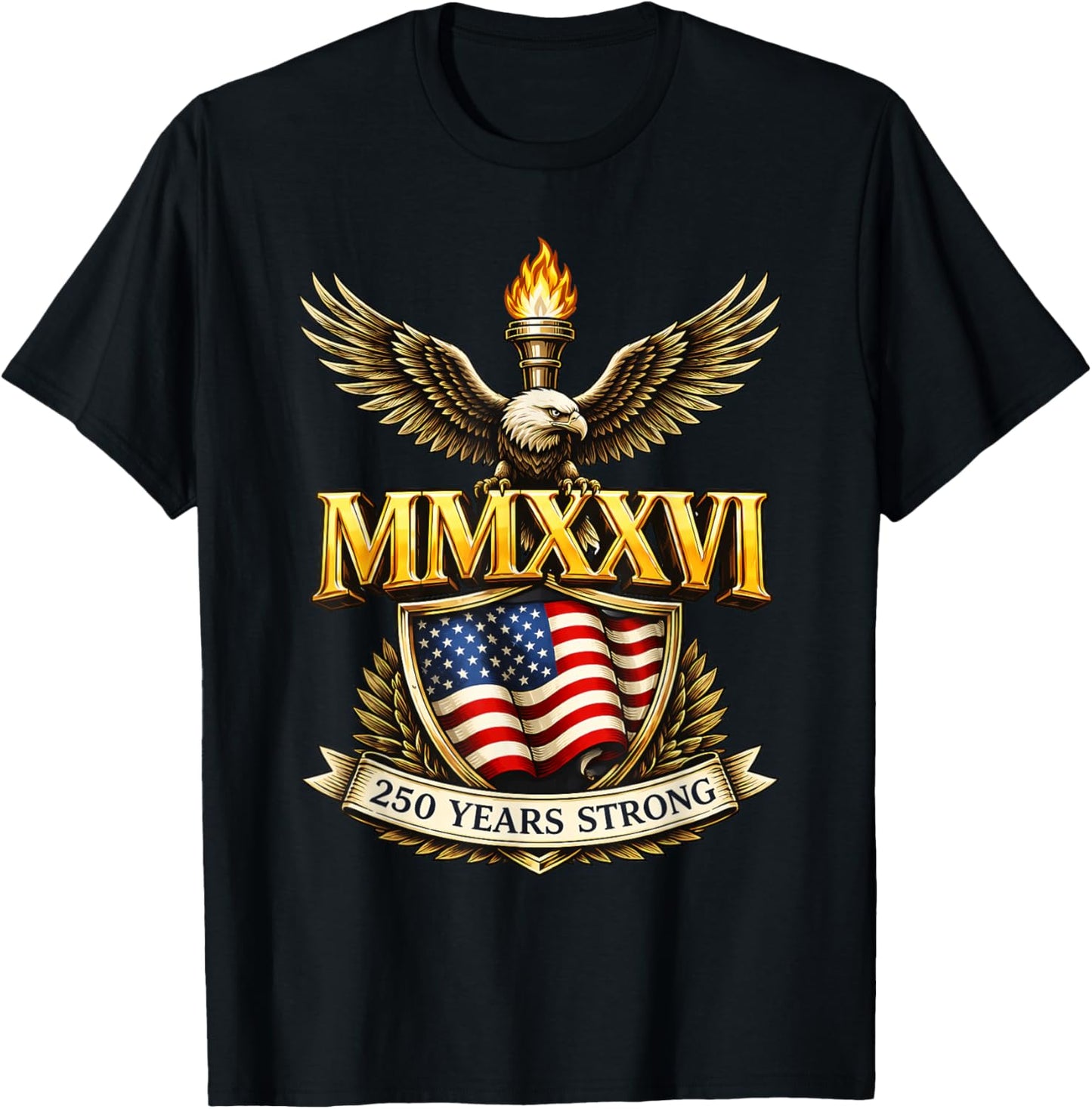 Flag Vintage 250 Years American 1776 2026 250th USA Birthday T-Shirt - T-Shirt | Black