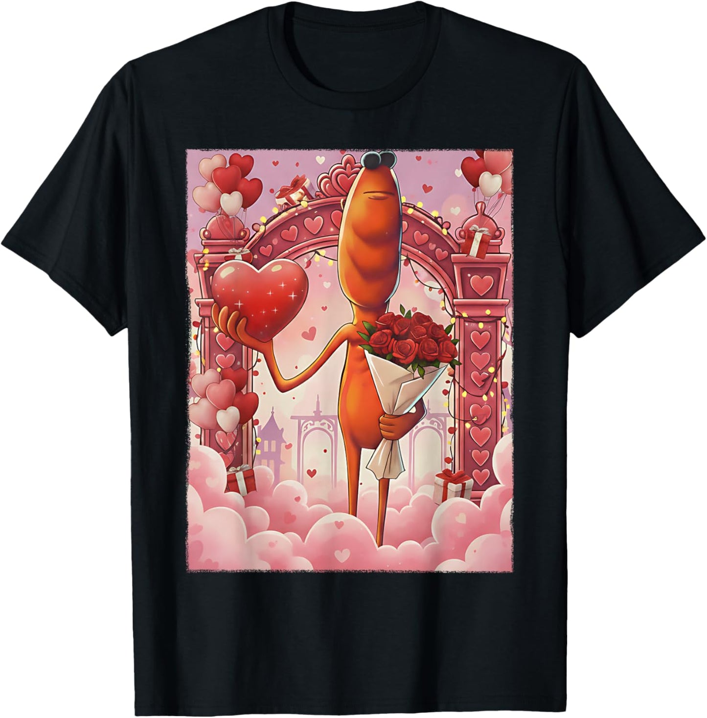 Marcus The Worm Funny Meme Valentine's Day T-Shirt - T-Shirt | Black