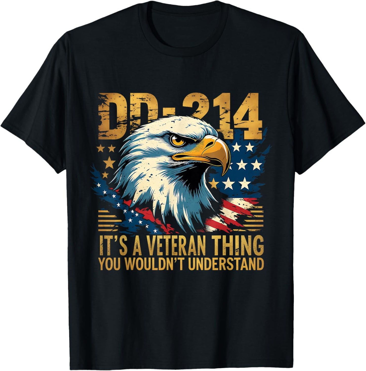 Proud Eagle Patriotic It’s A Veteran Thing T-Shirt - T-Shirt | Black