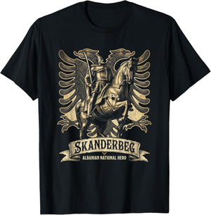 Skanderbeg Albania and Kosovo Flag for a Proud Albanian T-Shirt - T-Shirt | Black