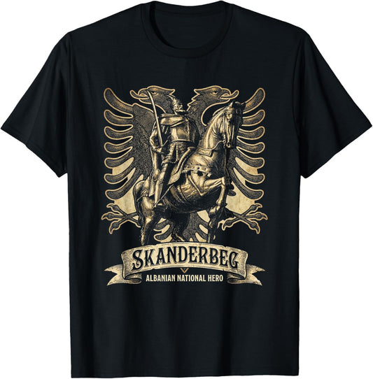 Skanderbeg Albania and Kosovo Flag for a Proud Albanian T-Shirt - T-Shirt | Black