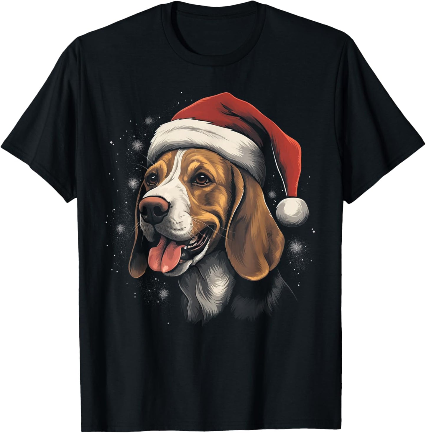Beagle Dog - Christmas Funny Santa Holiday Men Women T-Shirt - T-Shirt | Black
