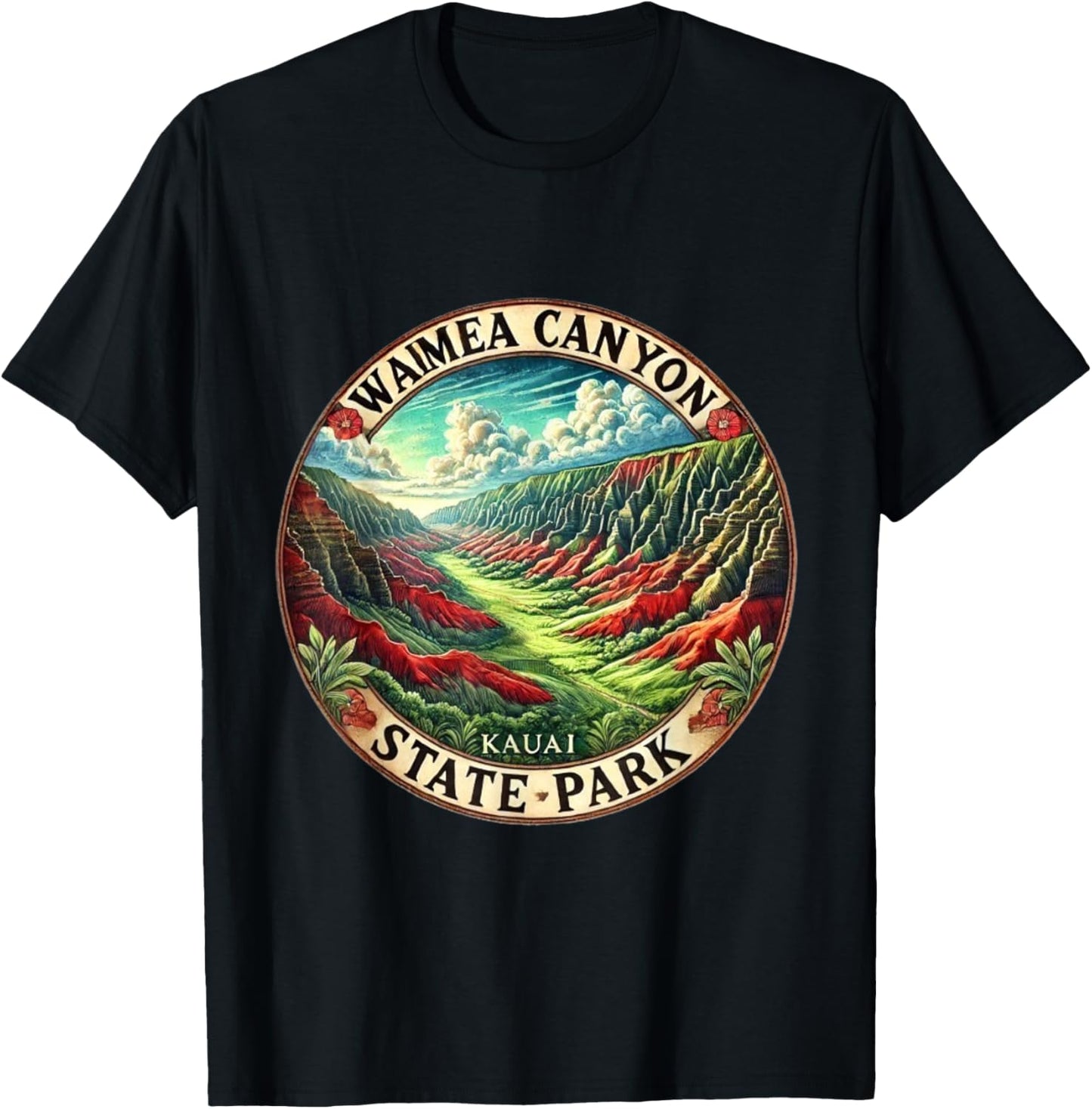 Waimea Canyon State Park Kauai Hawaii T-Shirt - T-Shirt | Black