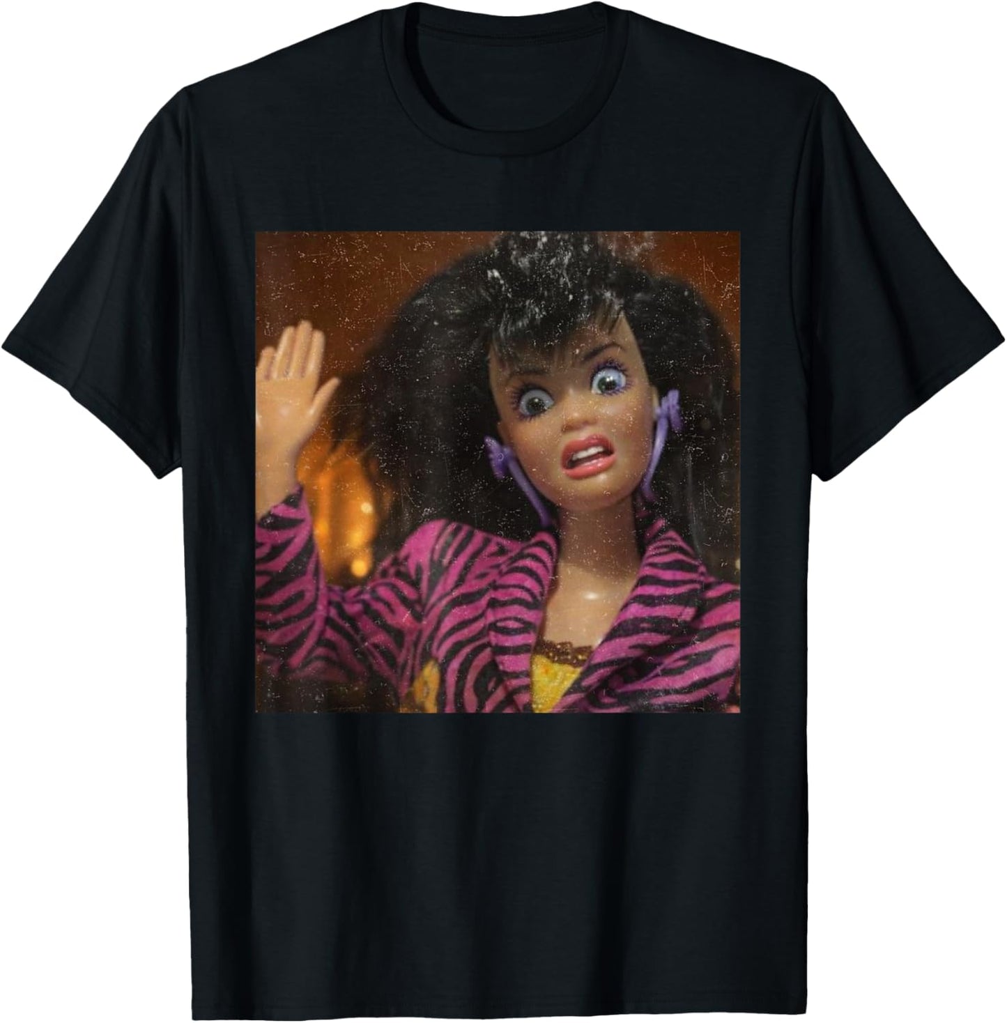 Funny Disgusting Doll Face Meme Gen Z Brainrot T-Shirt - T-Shirt | Black