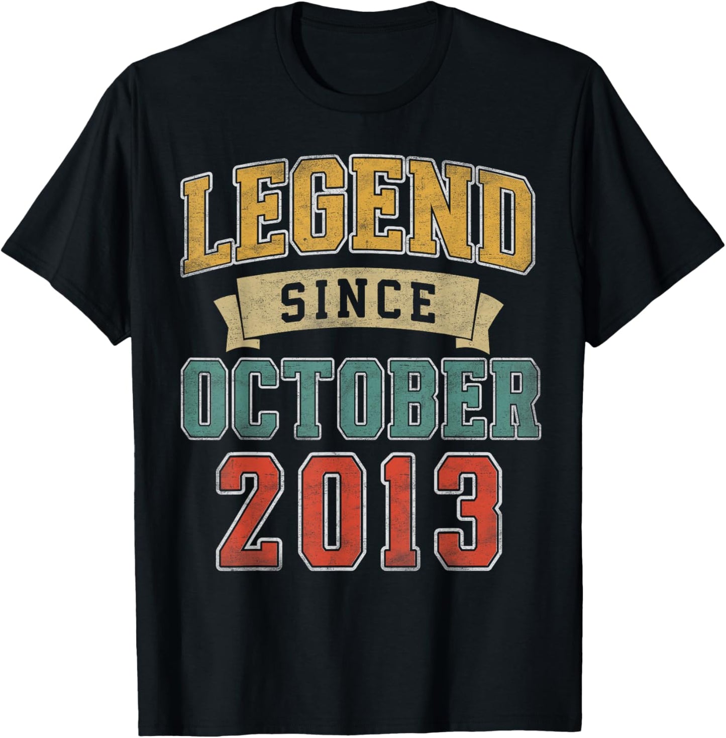 Legend October 2013 12th Birthday Boy Girl 12 Year Old T-Shirt - T-Shirt | Black