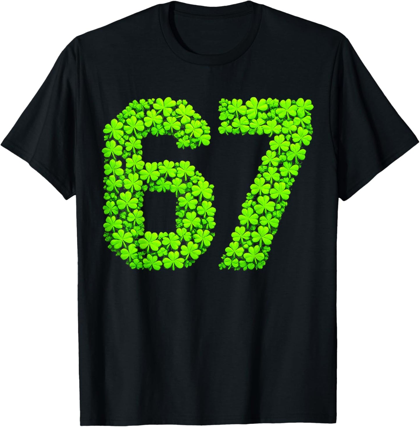 st Patricks Day 67 Shamrock six Seven 6 7 Meme Kids 67 Boys T-Shirt - T-Shirt | Black