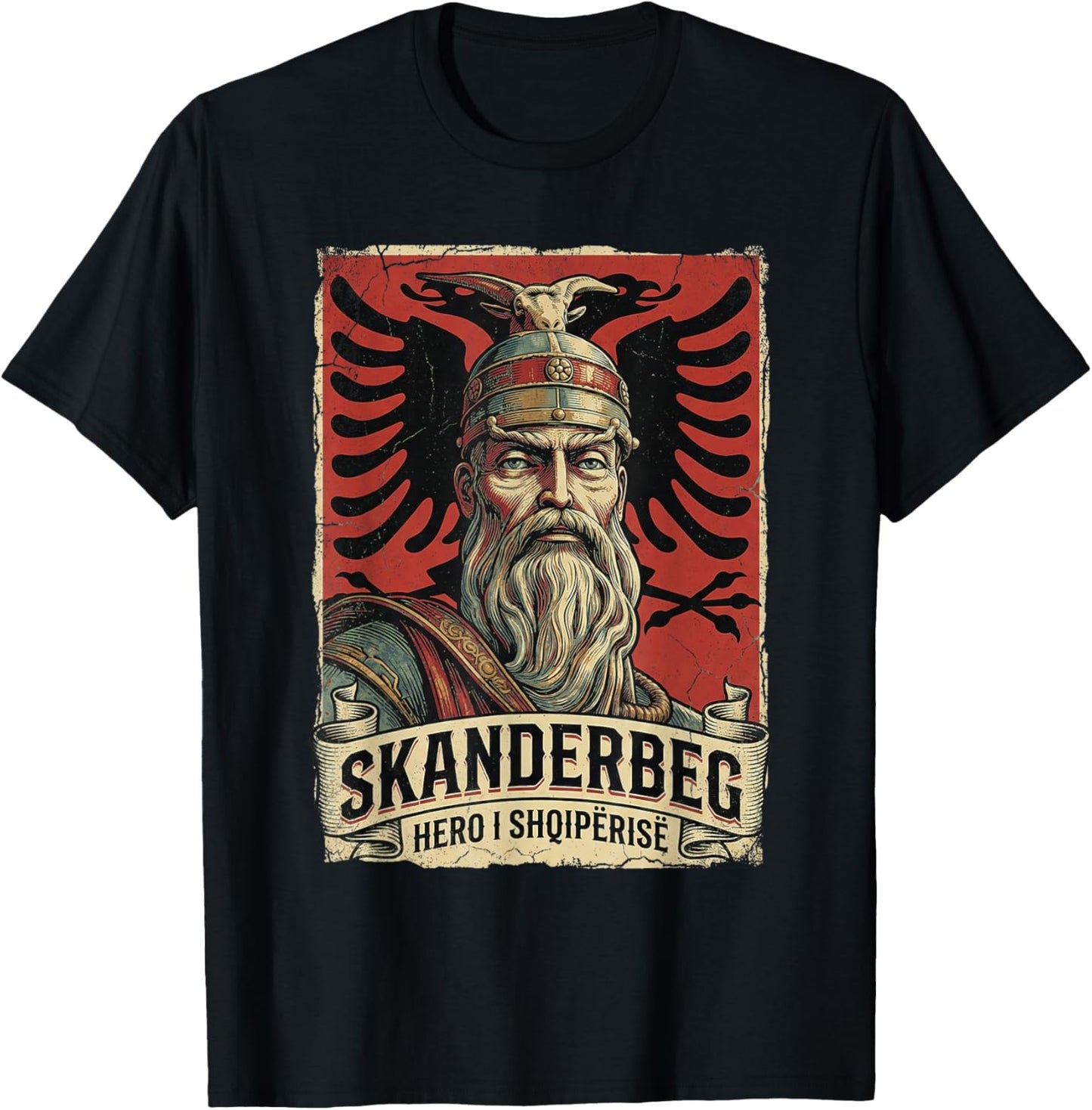 Skanderbeg Albania and Kosovo Flag for a Proud Albanian T-Shirt - T-Shirt | Black