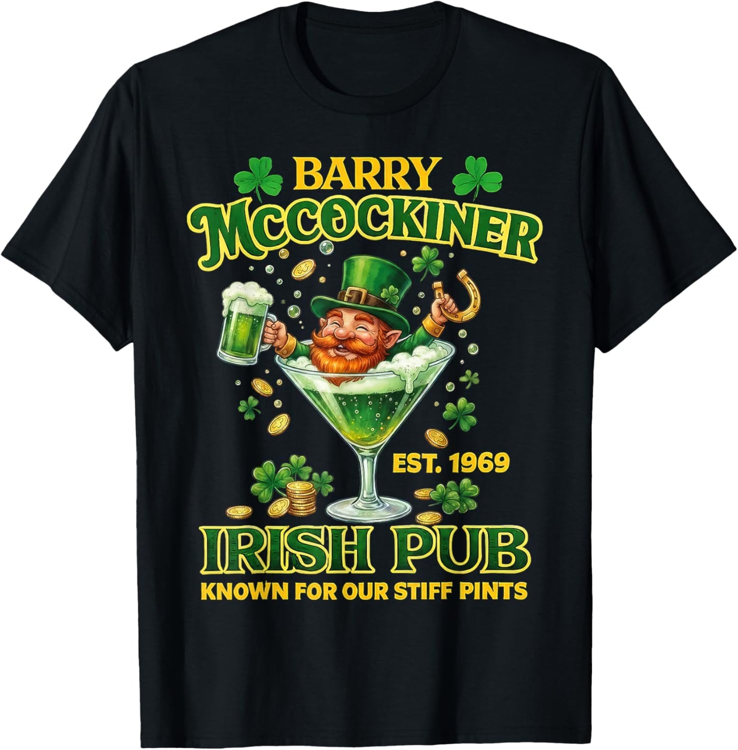 Barry McCockiner McConconner Irish Pub Funny Saint Patrick’s T-Shirt - T-Shirt | Black