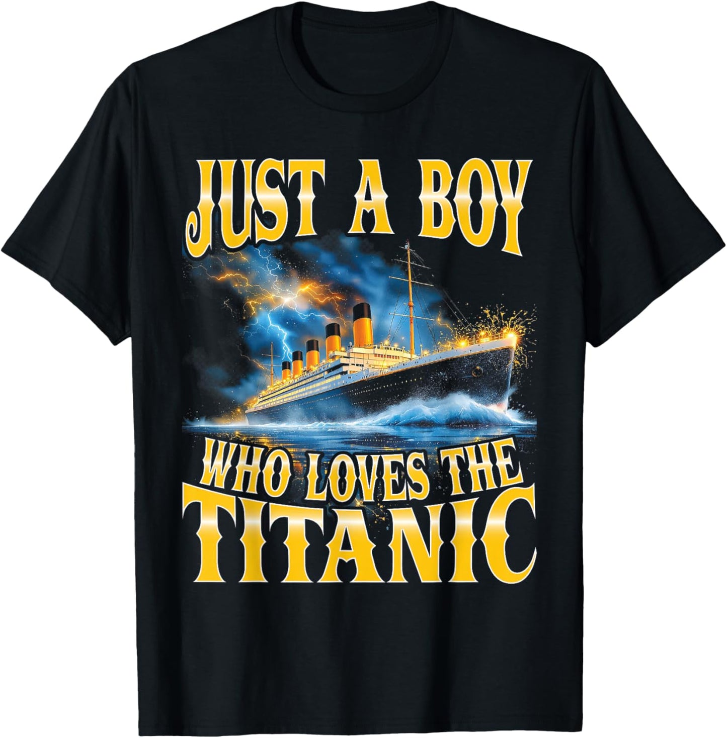 Just a Boy Who Loves The Titanic Bootleg T-Shirt - T-Shirt | Black
