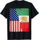 Persian American Flag USA Persia Roots Heritage T-Shirt - T-Shirt | Black