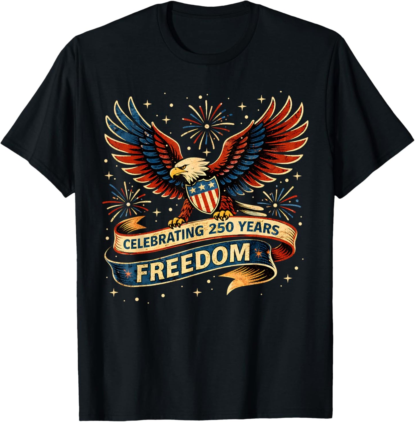 250 Anniversary USA 250th American Flag Patriotic 250 Years T-Shirt - T-Shirt | Black
