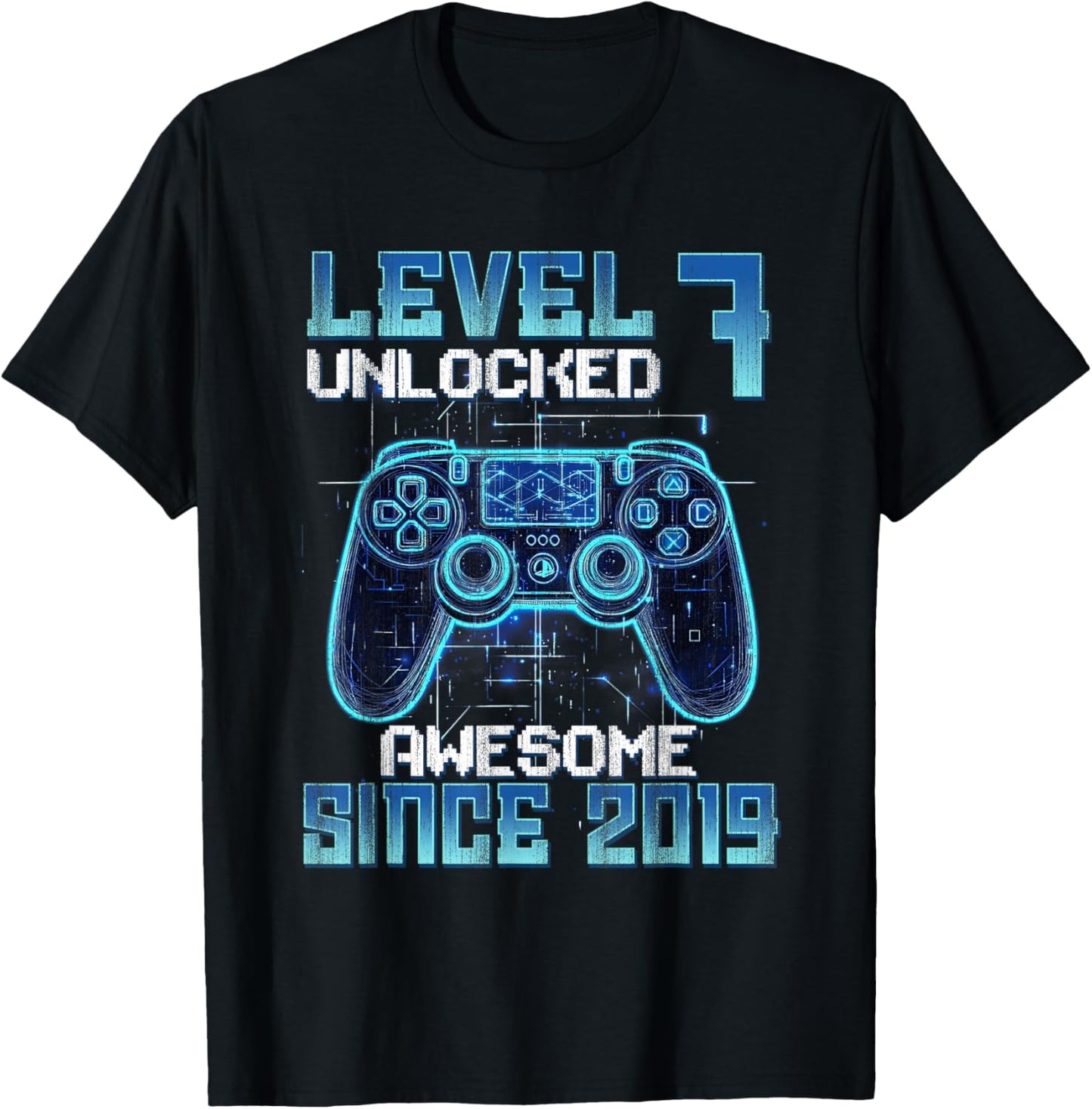Level 7 Unlocked 7th Birthday Gifts Boys Video Gamer Gaming T-Shirt - T-Shirt | Black