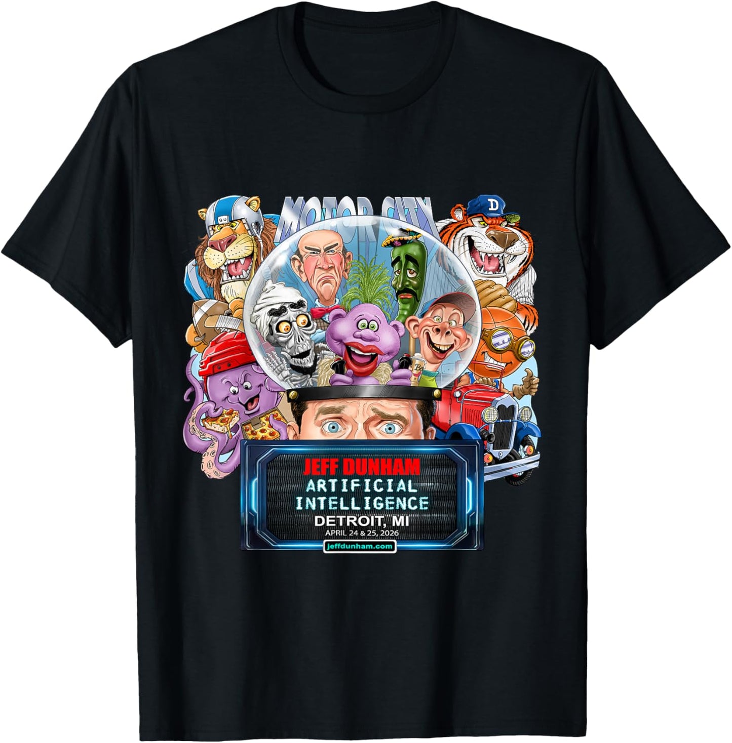 Jeff Dunham Detroit, MI (2026) T-Shirt - T-Shirt | Black