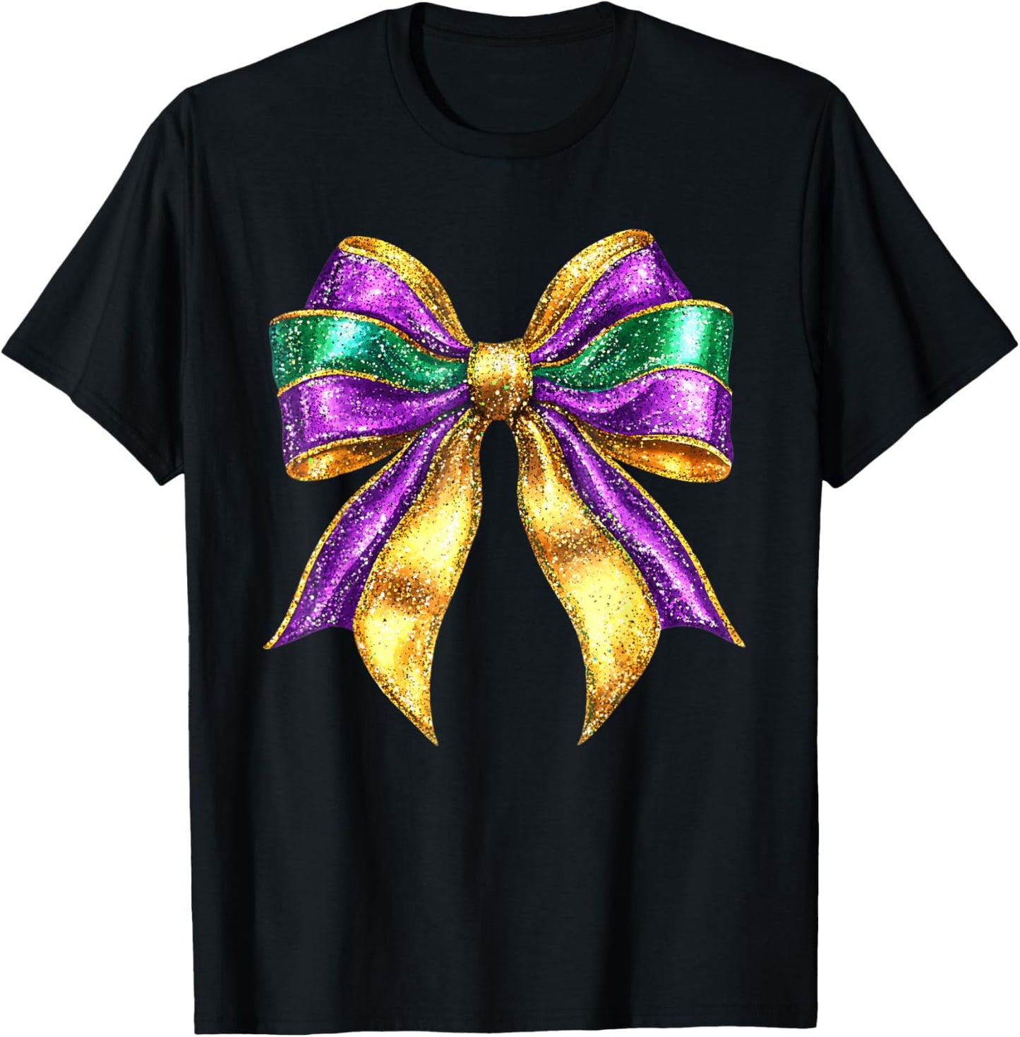 Cute Mardi Gras Fat Coquette Bow Tuesday Kids Girls Women T-Shirt - T-Shirt | Black