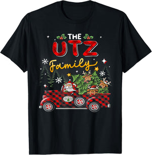 The Utz Family Christmas Matching Pajamas Group Gift T-Shirt - T-Shirt | Black