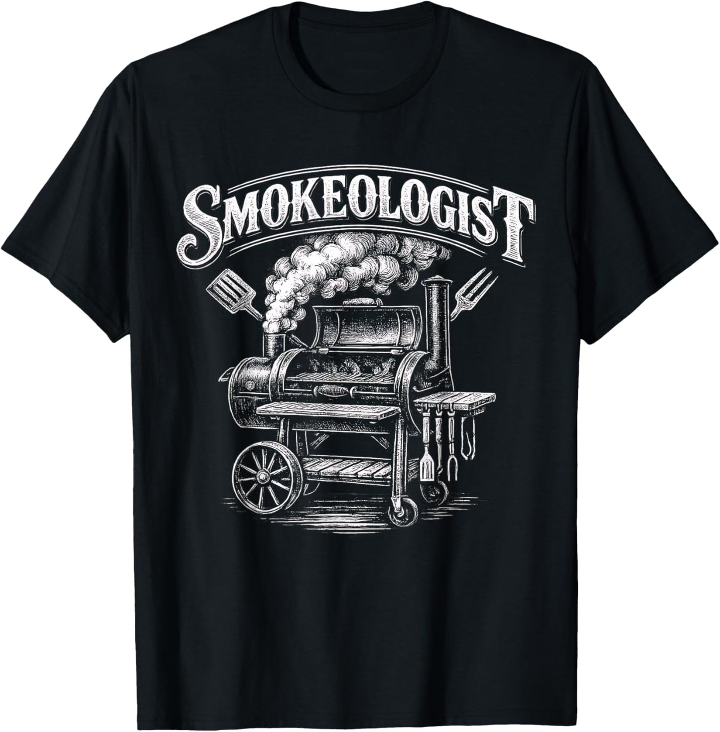 Smokeologist Funny BBQ Meat Smoker for Grilling Fans T-Shirt - T-Shirt | Black