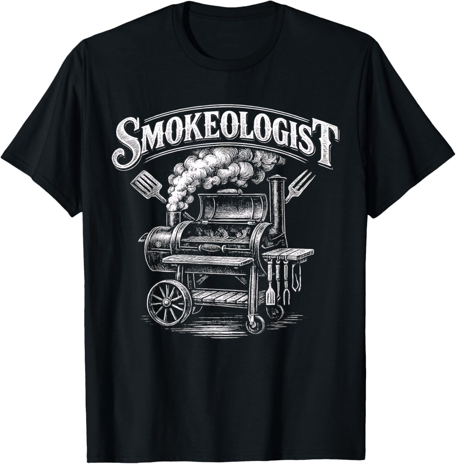 Smokeologist Funny BBQ Meat Smoker for Grilling Fans T-Shirt - T-Shirt | Black