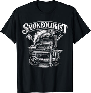 Smokeologist Funny BBQ Meat Smoker for Grilling Fans T-Shirt - T-Shirt | Black