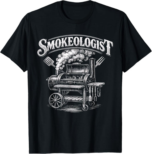 Smokeologist Funny BBQ Meat Smoker for Grilling Fans T-Shirt - T-Shirt | Black