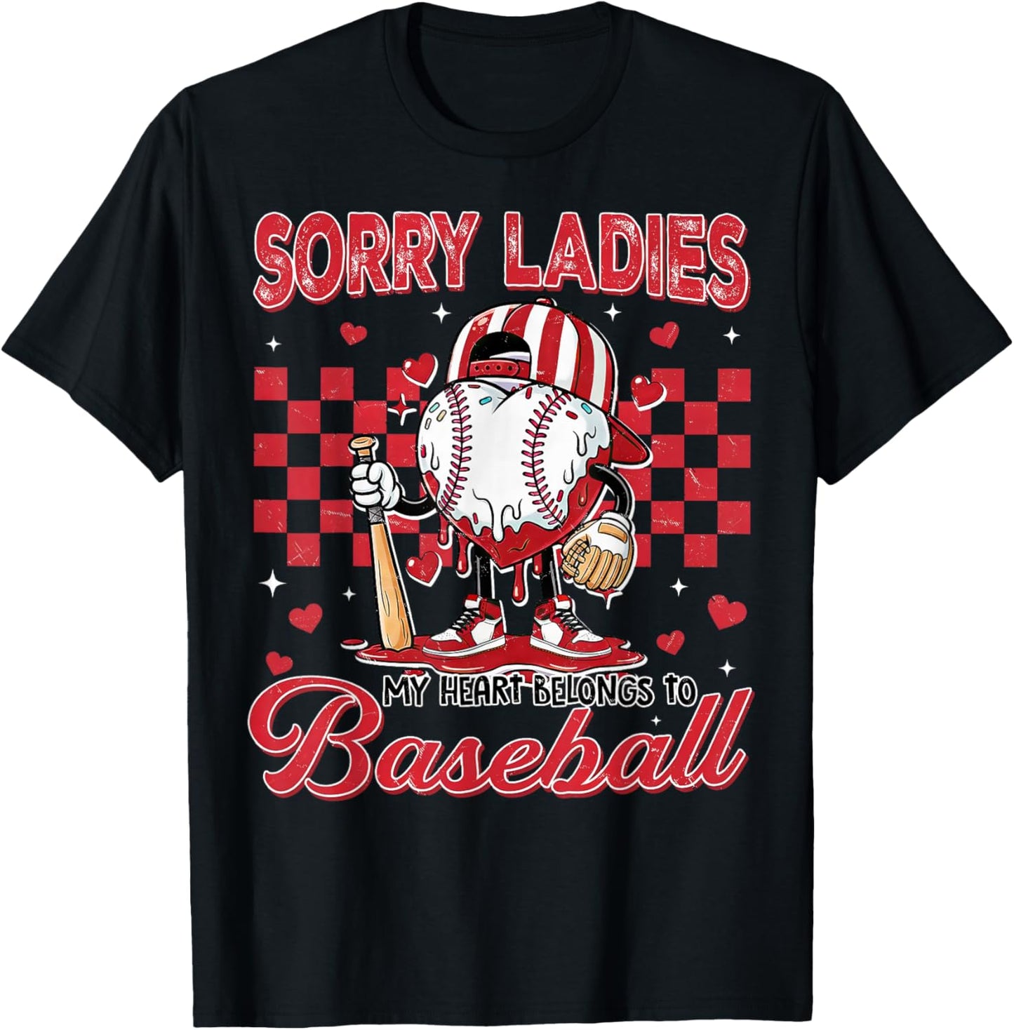 Baseball Drip Icecream Apparel Youth Boy Valentine T-Shirt - T-Shirt | Black