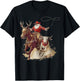 Merry Christmas Xmas Santa Cowboy Western Pajamas Holiday T-Shirt - T-Shirt | Black