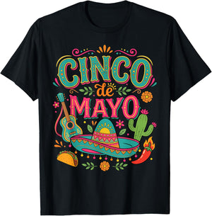 Funny 5 De Mayo Mexican Party Matching Cinco de Mayo Fiesta T-Shirt - T-Shirt | Black