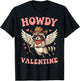 Howdy Valentine Funny Cupid Raccoon Cowboy Western Cowgirl T-Shirt - T-Shirt | Black