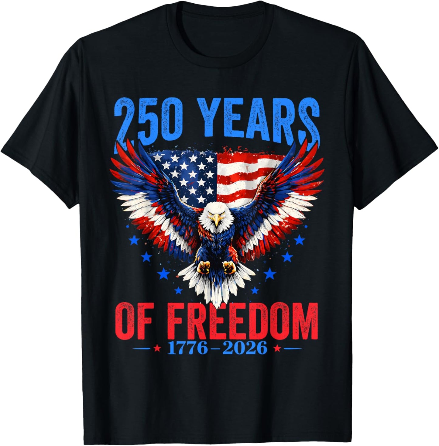 Vintage 250 Years American 1776 2026 250th USA Men Women T-Shirt - T-Shirt | Black