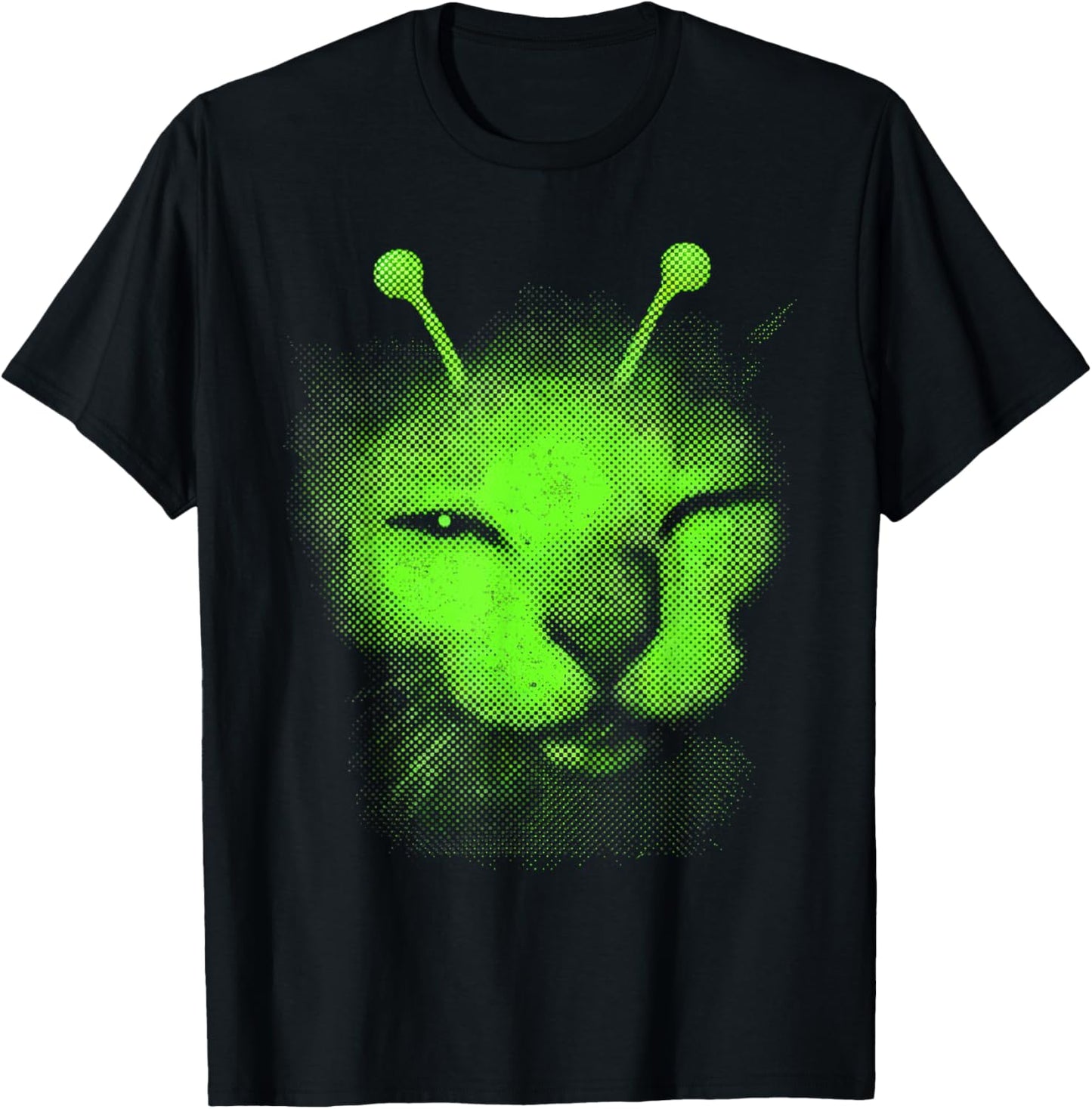 Meme Retro Silly Cat Vintage Space Kitty T-Shirt - T-Shirt | Black