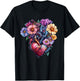 Anatomical Heart with Colorful Wildflowers T-Shirt - T-Shirt | Black