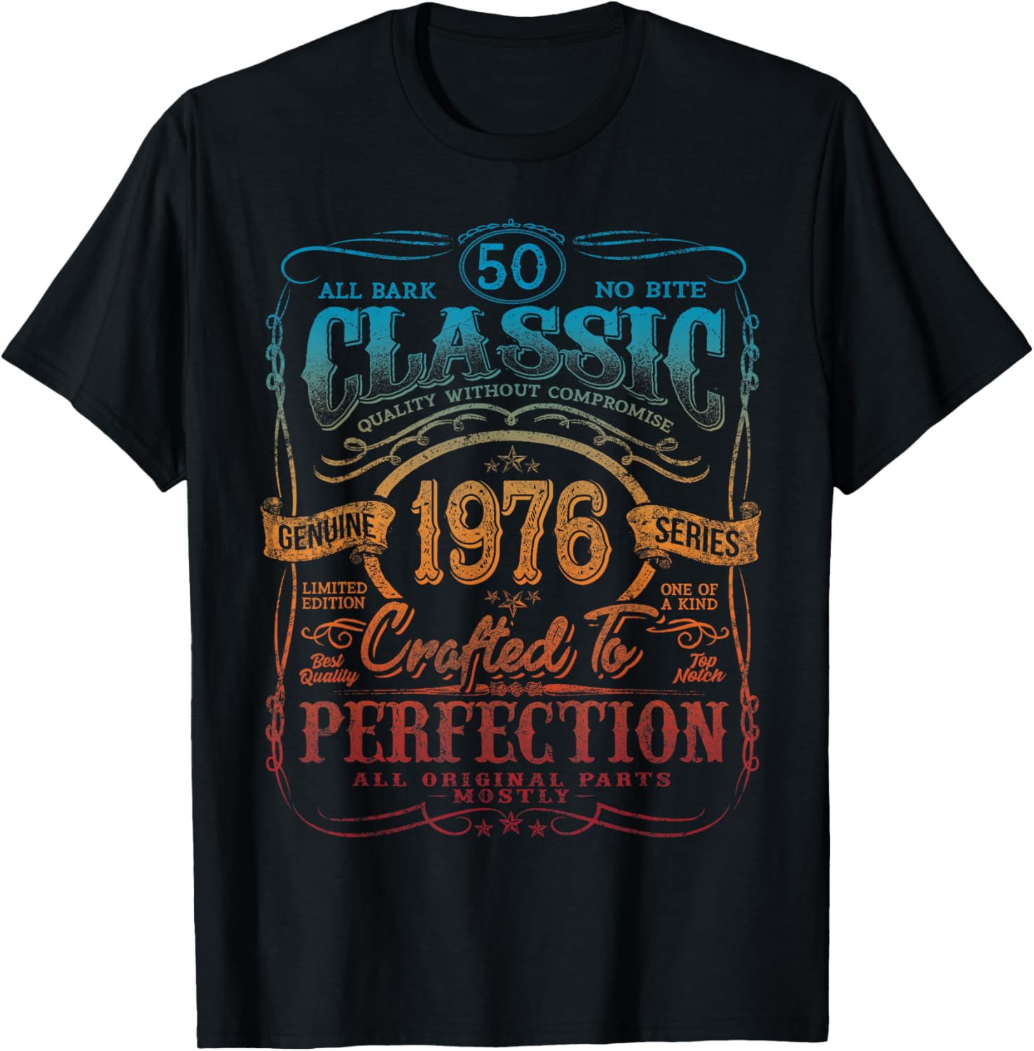 Vintage 1976 Limited Edition Shirt 50 Year Old 50th Birthday T-Shirt - T-Shirt | Black