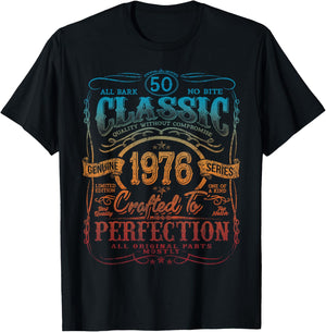 Vintage 1976 Limited Edition Shirt 50 Year Old 50th Birthday T-Shirt - T-Shirt | Black