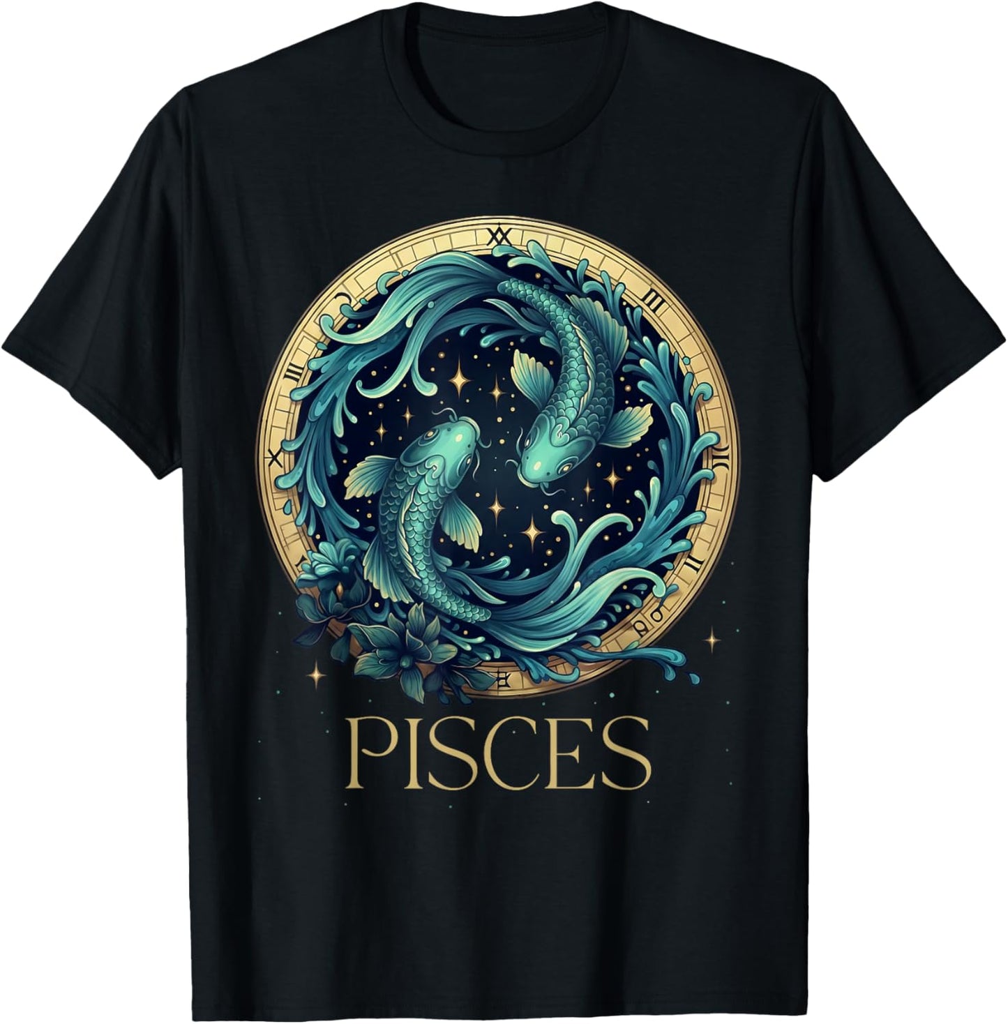 Retro Pisces Zodiac Sign Horoscope Astrology Pisces Birthday T-Shirt - T-Shirt | Black
