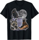 Three Tortoiseshell Cats Howling at The Moon Weird Meme T-Shirt - T-Shirt | Black