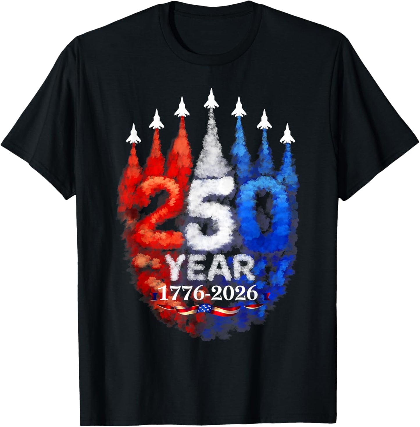 250 Years American 1776 2026 250th USA Birthday 4th of July T-Shirt - T-Shirt | Black