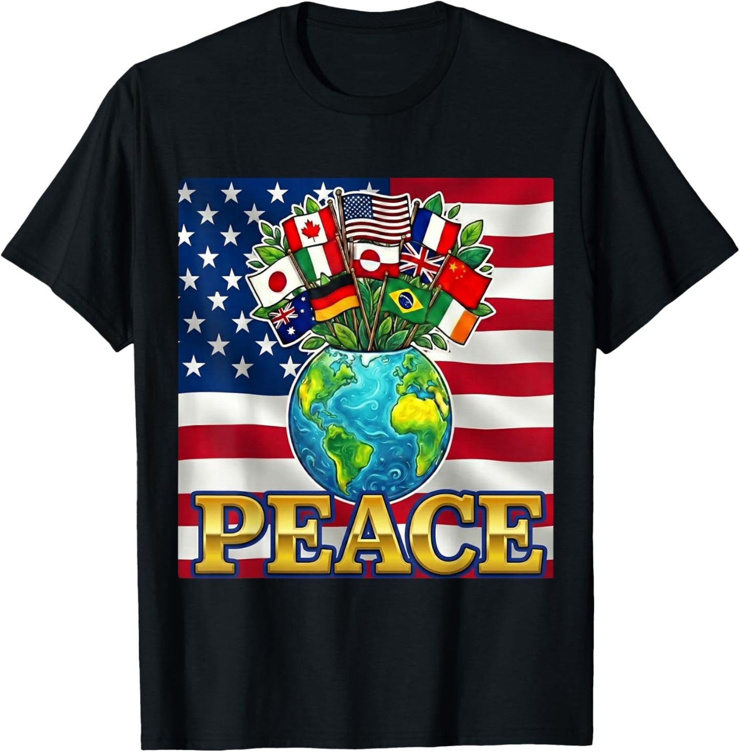 International Peace Board Earth’s Harmony T-Shirt - T-Shirt | Black