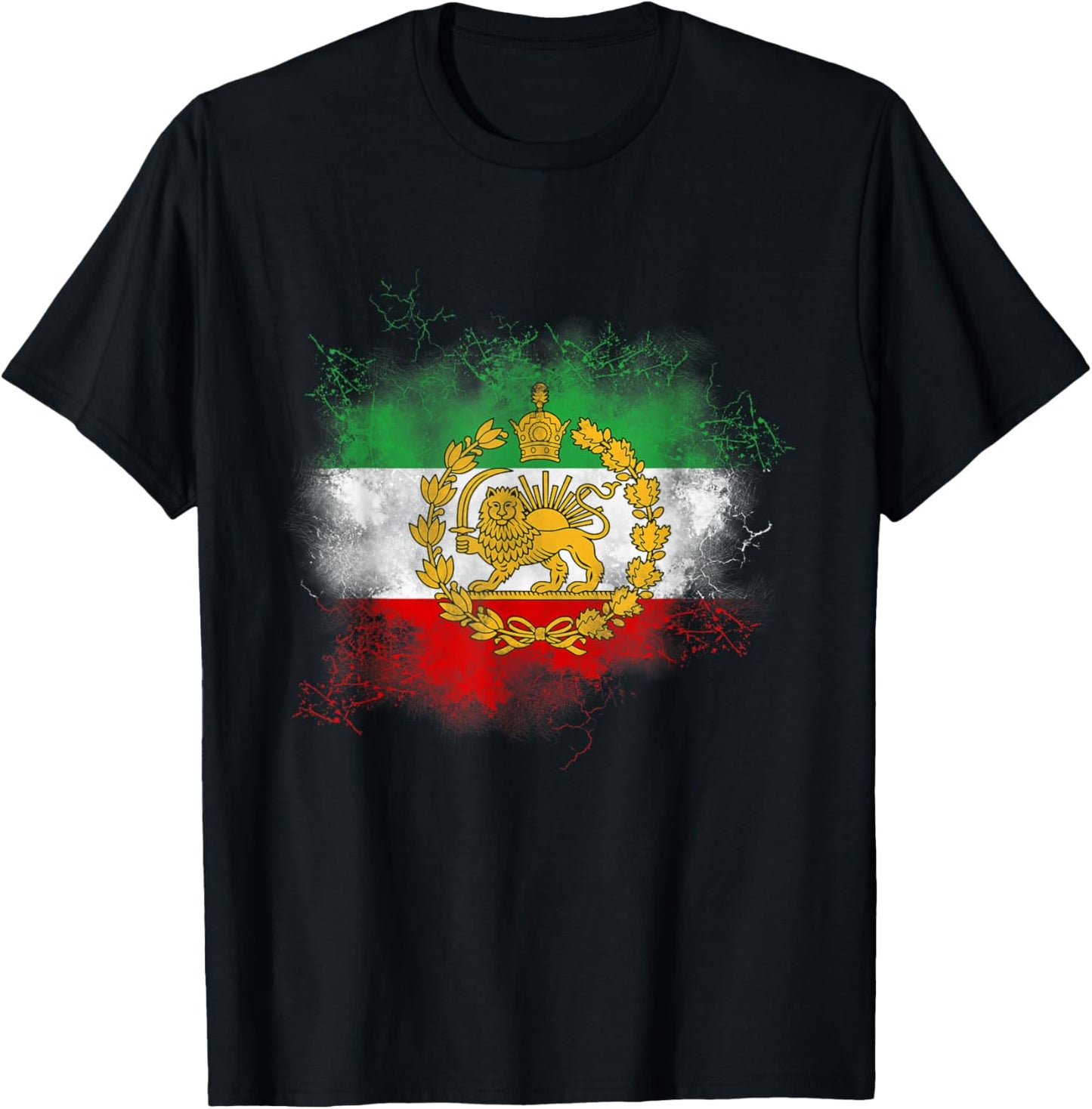 Iran Lion Sun Flag,Iran,Persian,Shir o Khorshid T-Shirt - T-Shirt | Black