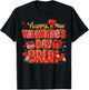 Funny Valentine Bruh Boys Girls Preppy XOXO Be Mine T-Shirt - T-Shirt | Black
