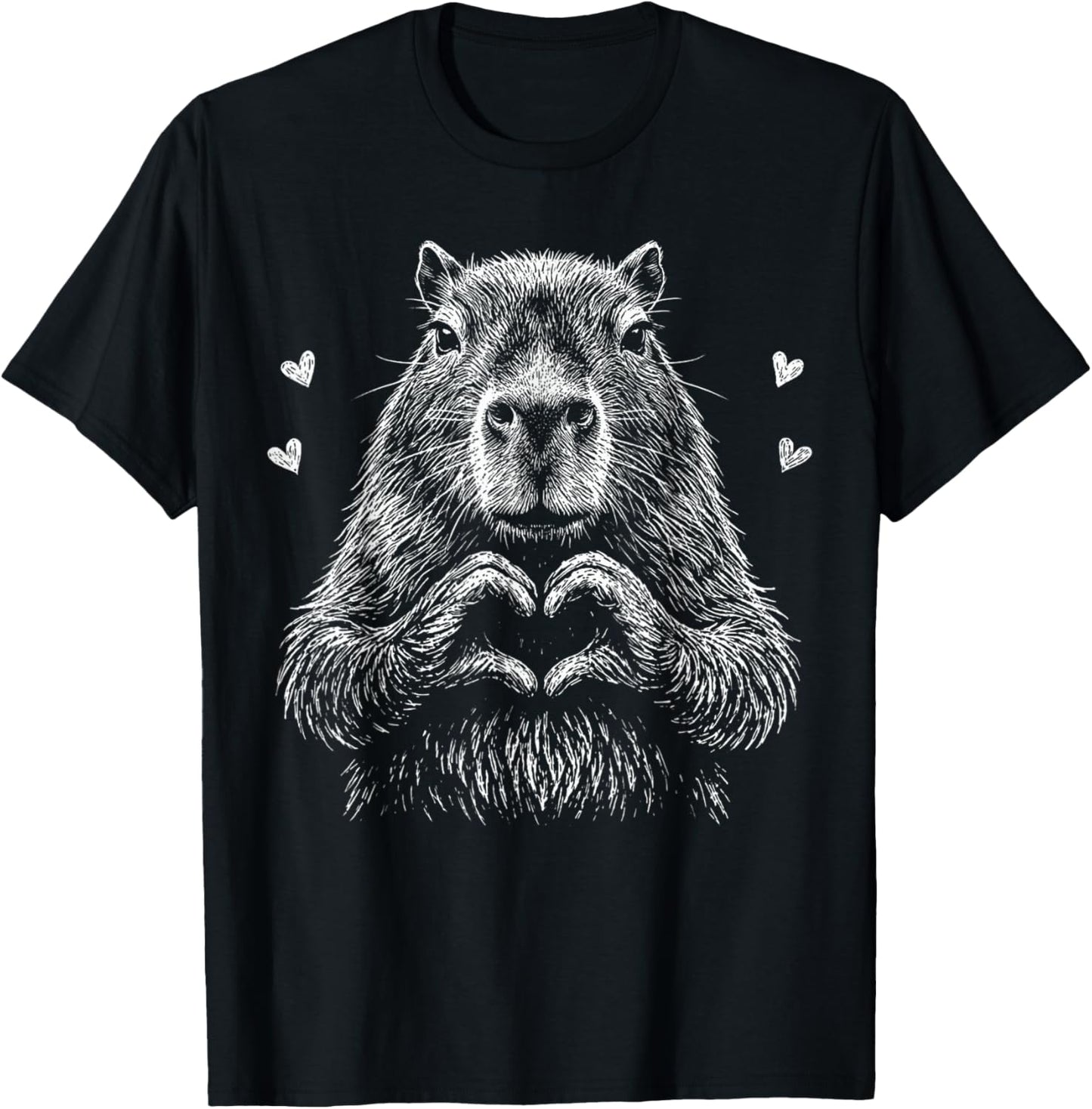I Steal Hearts Capybara Valentines Capybara Meme Graphic T-Shirt - T-Shirt | Black